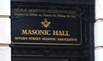 Sign above the door of the Masonic Hall, Severn St, 2006